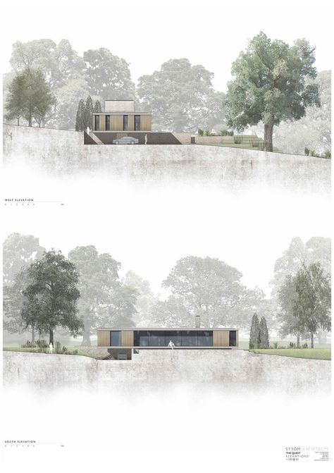 Strom Architects, Koshino House, Bill Walsh, Elevation Drawing, Architecture Elevation, Architecture Collage, Architecture Graphics, Architectural Section, Layout Architecture