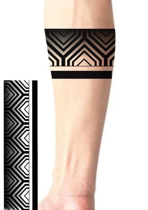 Armband Tattoo Design Patterns, Geometric Arm Band Tattoo, Armband Tattoo Design Men, Geometric Arm Band Tattoo Design, Geometric Armband Tattoo, Arm Band Tattoos For Men, Tattoos Pulseras, Bracelet Tattoo For Man, Leg Band Tattoos