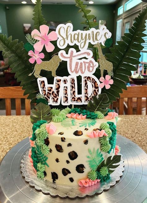 Too Wild Birthday Cake, Two Wild Birthday Party Balloon Arch, Pink Jungle Theme Birthday, Wild Three Birthday Cake, 4 Ever Wild Birthday Cake, She’s A Wild One Birthday Cake, Fourever Wild Birthday Cake, Born 2 Be Wild Birthday Cake, Two Wild Birthday Party Ideas