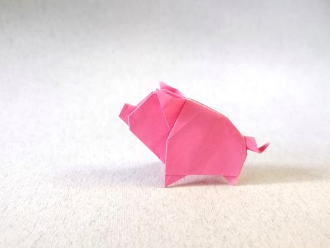 Pig, designed by Eszti Györik and folded by Rui Roda (source: ) #origami #pig Origami Pig, Origami Animals, Origami Crafts, Simple Shapes, Crafty Things, Origami, Paper Crafts, Gift Ideas, Magazine