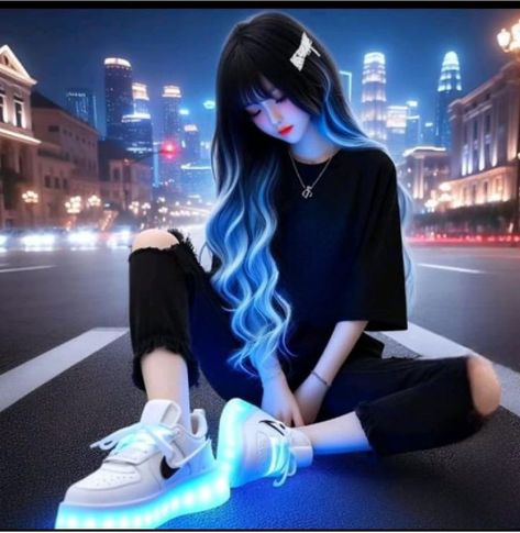 Girly M Instagram, Anime Purple Hair, Anime Blue Hair, Anime Long Hair, Girly M, Anime Black Hair, Disney Princess Fashion, Drawing People Faces