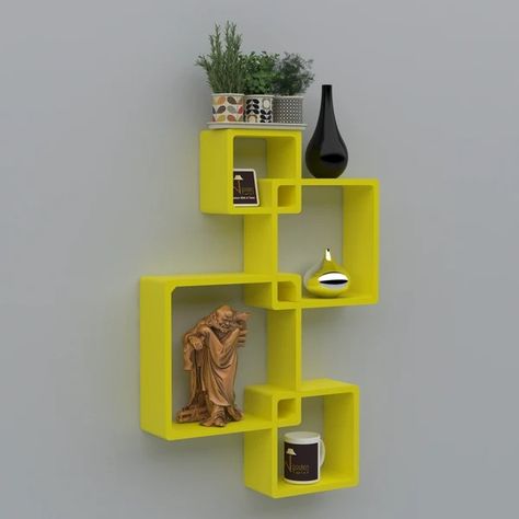 A Beautiful House, Outdoor Entryway, Room Furniture Design, Wooden Wall Shelves, Wall Shelf Decor, Wall Shelves Design, Yellow Home Decor, Display Table, Home Decor Sets