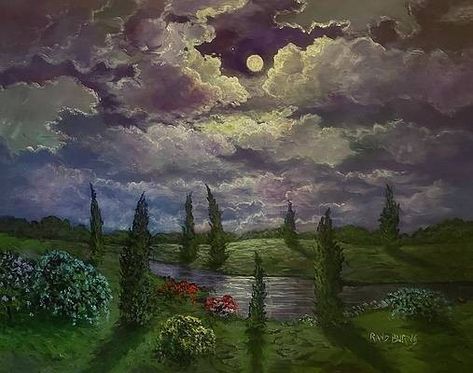 Randy Burns, Mystery Painting, Shadows Painting, Spiritual Landscape, Light Spiritual, Light Clouds, Emotional Painting, Spiritual Nature, Clouds Landscape