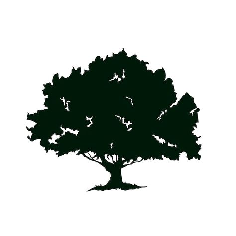 Oak Tree Silhouette, Tree Silhouette, Vector Hand, Oak Tree, Vector Photo, Graphic Resources, Hand Drawn, Vector Images, Vector Free