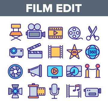 Film Edit, Contour Design, Design Tape, Free Icon Set, Web Colors, Film Icon, Film Editing, Camera Logo, Time Pictures