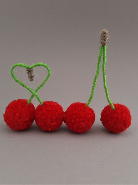 Cherry Crafts For Kids, Higher Art, Pom Crafts, Ball Ideas, Alphabet Stencils, Pom Pom Crafts, School Programs, Mom Gifts, High Art