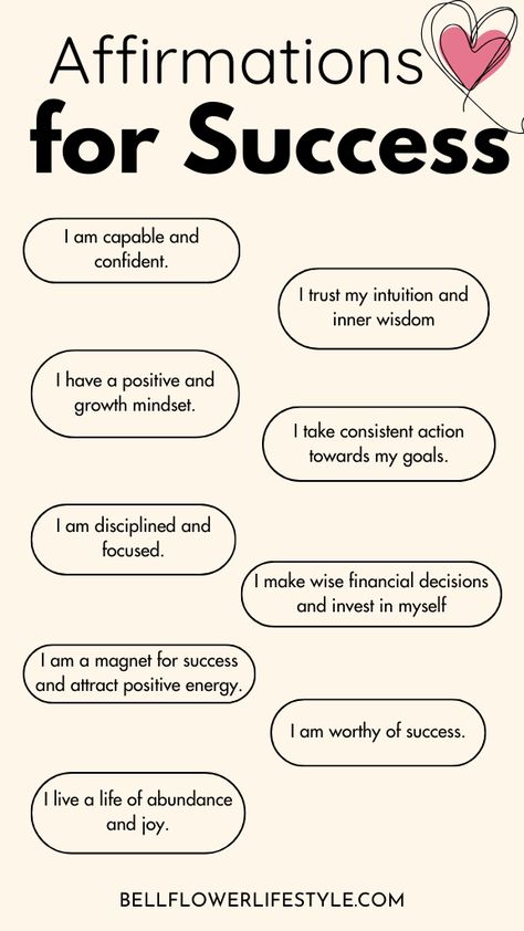 Affirmation Notebook Ideas, Affirmation For Discipline, Best Affirmations For Success Positive, Success Manifestation Quotes, Successful Work Affirmations, Mantras For Success, Motivational Affirmations For Success, Affirmations For Success In Business, Education Affirmations