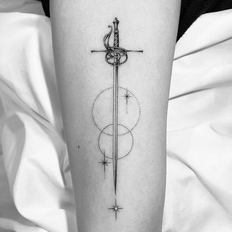 — credit: unknown Minimal Tattoo Designs, Gothic Tattoos, Bookish Tattoos, Magic Runes, Dagger Tattoo, Stylist Tattoos, Makeup Tattoos, Sun Tattoo, Spine Tattoos