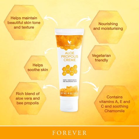 Aloe vera, combined with vitamins A, E and C, works to nourish and moisturise the skin, whilst added Chamomile enhances the soothing power of Aloe Propolis Creme.

PLUS it smells amazing ❤️

#AloePropolisCreme
#Forever Aloe Propolis Cream, Propolis Benefits, Birth Photoshoot, Propolis Cream, Glowing Skin Secrets, Forever Living Aloe Vera, Aloe Vera Skin Care, Bee Propolis, Forever Products