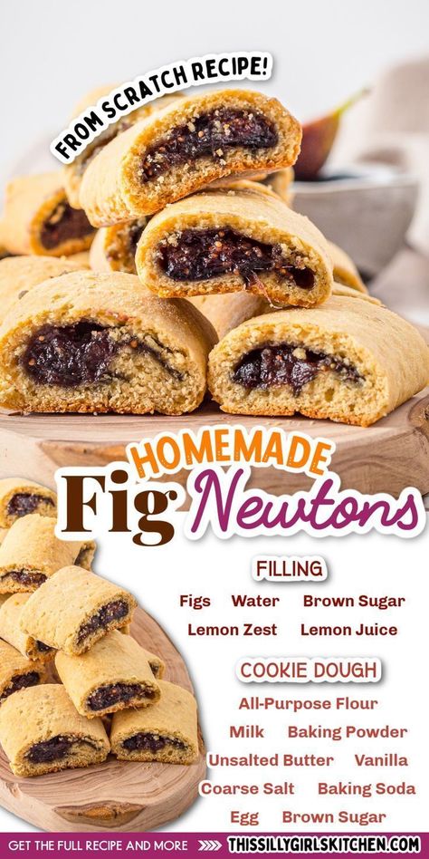 fig newtons from scratch Fig Newtons With Fresh Figs, Fresh Fig Newton Recipe, Fig Newton Recipe, Homemade Fig Newtons, Fig Cookies, Fig Newtons, Tasty Cookies, Fig Recipes, Fresh Figs