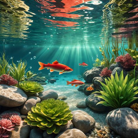 Under Water Pictures, Ocean Life Art, Painting Underwater, Underwater Drawing, Ocean Mural, Underwater Wallpaper, Drawn Fish, Landscape Art Quilts, Sea Turtle Art