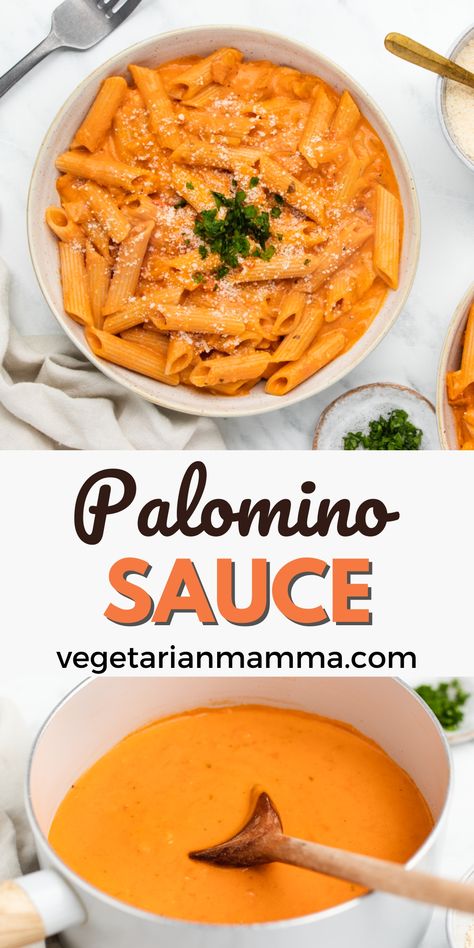 Pamadore Sauce, Palomino Sauce Recipes, Meatless Pasta Sauce, Unique Pasta Sauce, Aurora Sauce Recipe, Palomino Sauce, Aurora Sauce, Rose Pasta Sauce, Sauce With Heavy Cream