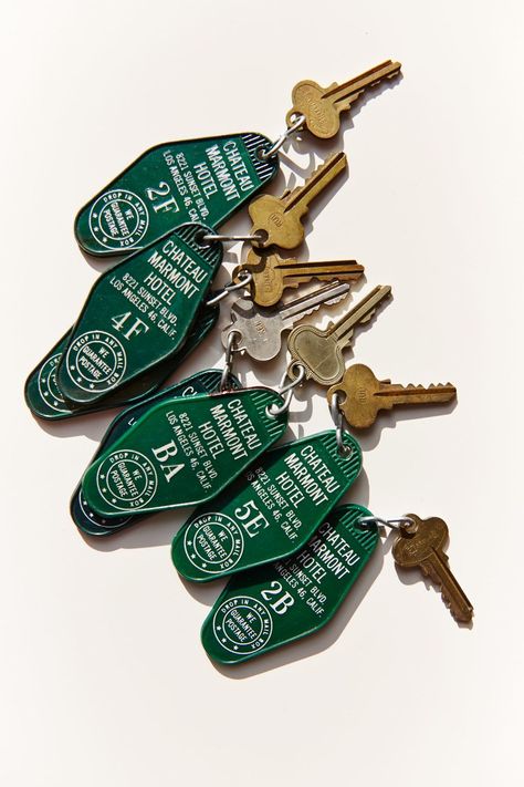 These vintage keys from famed L.A. hotel Chateau Marmont sparked childhood memories of rock stars and hippies for photographer Dewey Nicks. Layout Editorial, Chateau Marmont, Vintage Hotels, Hotel Branding, Keys Art, Key Tags, Vintage Keys, Limited Edition Art Print, 로고 디자인