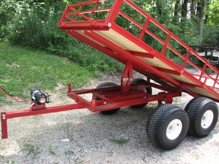 Atv Trailer Ideas, Utility Trailer Ideas, Diy Dump Trailer, Atv Dump Trailer, Atv Utility Trailer, Utv Trailers, Heavy Duty Wagon, Farm Wagons, Work Trailer