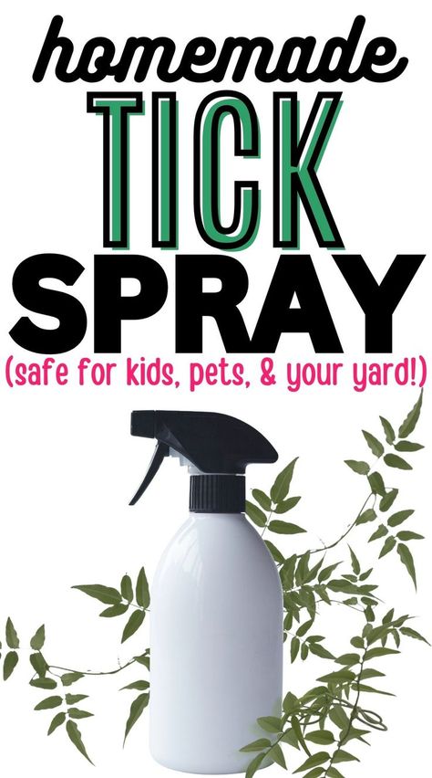 A spray bottle full of homemade bug spray and tick repellent that is safe to use. Tick Repellent Essential Oils, Tick Spray For Yard, Tick Repellent For Humans, Homemade Tick Repellent, Tick Repellent For Dogs, Tick Spray For Dogs, Natural Tick Repellent, Herbs Medicine, Repellent Diy