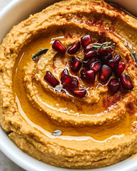 Celebrate the rich flavors of fall with creamy pumpkin spice hummus, a unique and delightful twist on the cherished traditional hummus. This recipe is perfect for cozy autumn gatherings, blending sweet and savory notes in a dish that is both healthy and deeply satisfying. Here, the addition of pumpkin puree and warming spices transforms ordinary... Pumpkin Spice Hummus, Traditional Hummus, Pumpkin Hummus Recipe, Carrot Spice Cake, Pumpkin Hummus, Speed Foods, Seasonal Treats, Roast Pumpkin, Best Pumpkin