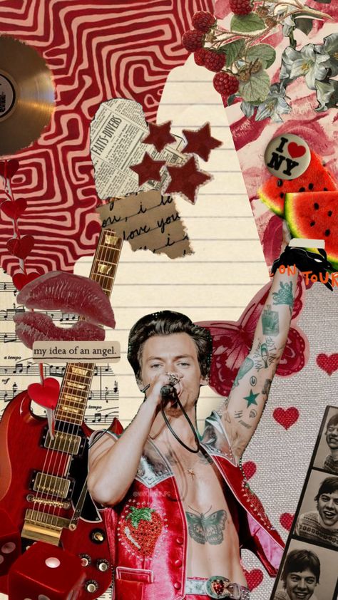 Harry Styles Strawberry, Strawberry Outfit, Harry Styles Tattoos, Spin Out, Harry Styles Wallpaper, 70s Disco, Strawberry Milk, My Rock, Harry Edward Styles