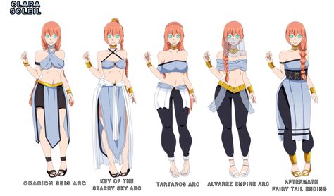 FT OC: Clara Soleil  All main Outfits by Apricot-Autumn Fairy Tail Oc Female, Clara Outfits, Origami Sun, Sun Deity, Macbeth Characters, Fairy Tail Oc, Making Origami, Couple Profile, The Offspring