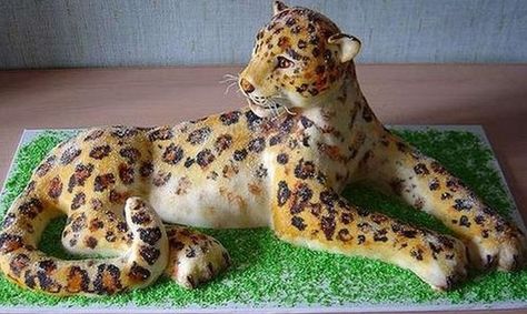 Jaguar Cake Cheetah Cakes, Leopard Cake, Cool Cake Designs, Animal Cakes, Animal Cake, Cat Cake, Crazy Cakes, Cake Images, Novelty Cakes