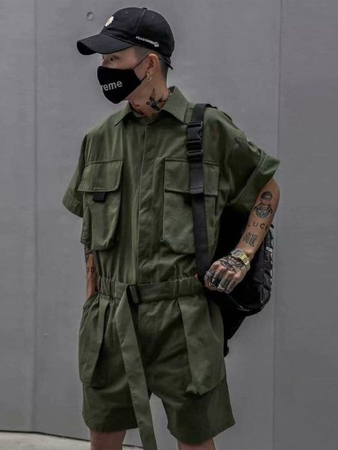 Super always happy : Techwear Summer, Jumpsuit For Men, Techwear Shorts, Cyberpunk Streetwear, Overalls Men, Pocket Jumpsuit, Streetwear Accessories, Jumpsuit Men, Streetwear Summer