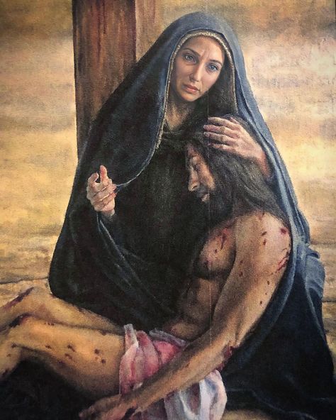 Mama Mary Picture, St Martha Mary And Lazarus, Mother Mary Crying, Crucifixion Art, Paintings Of Mary Blessed Mother, Pregnant Mother Mary, Lode A Dio, St Joseph Catholic, Mary Pregnant With Jesus