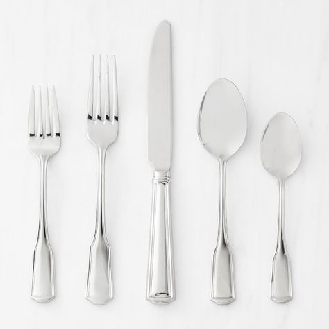 Silverware | Flatware & Flatware Sets | Williams Sonoma Silverware Sets, Flatware Caddy, Fork And Knife, Utensil Caddy, Knife Handle, Soup Spoon, Salad Fork, Dinner Fork, Spoon Fork