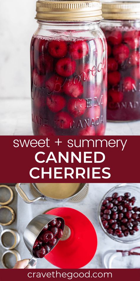 Canned Cherries Canning Cherries, Cherry Recipes Canning, Canning 101, Easy Canning, Canning Fruit, Canning Tips, Home Canning Recipes, Canned Cherries, Canned Food Storage