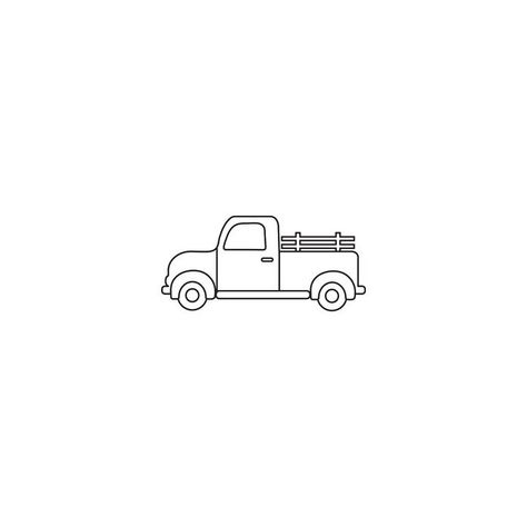 Pickup Truck Illustration, Truck Drawing Easy, Truck Outline, Truck Drawing, Truck Bed, Old Trucks, Pickup Truck, Art Class, Pickup Trucks