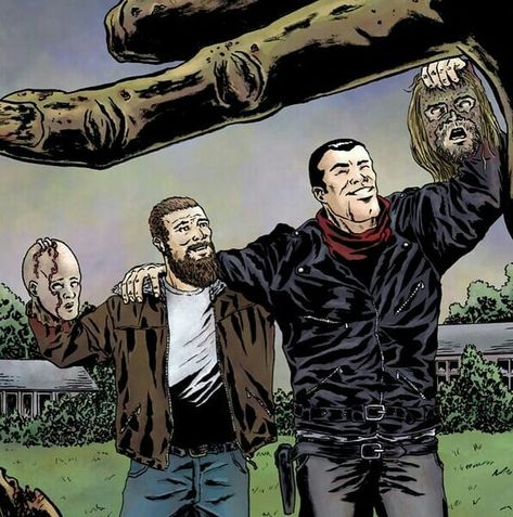 RICK AND NEGAN TEAM Negan Twd Comic, Rick Grimes Comic, Amc Twd, Negan Twd, Twd Comics, Walking Dead Art, Walking Dead Cast, Sarah Paulson, Rick Grimes