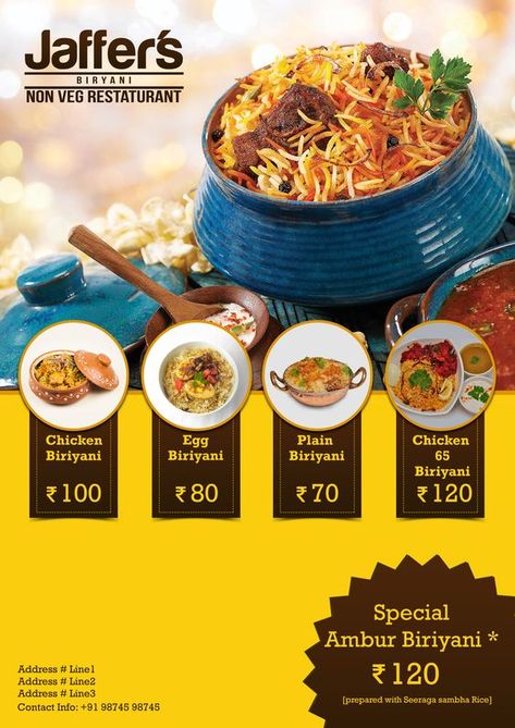 Biryani Menu Design, Biryani Menu Card Design, Biryani Design, Biryani Flyer, Biryani Poster Design, Menu Card Design Restaurant, Food Menu Card Design, Biryani Poster, Restaurant Card Design