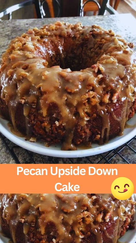 Pecan Upside Down Cake Pecan Upside Down Cake With Box Cake, Pecan Pie Bundt Cake Recipe, Caramel Pecan Upside Down Cake, Pecan Upside Down Cake Recipe, Pecan Upside Down Bundt Cake, Squeaky Mixer, Pecan Upside Down Cake, Banana Upside Down Cake, Pecan Coffee Cake