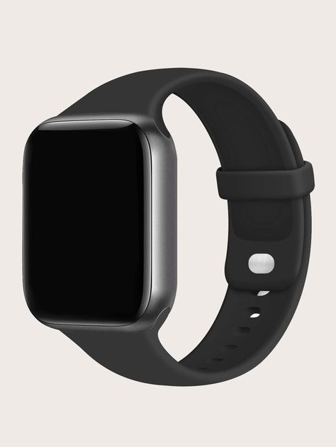 Black  Collar  Silicone Plain  Embellished   Smart Watches & Accs Apple Watch Black Band, Black Smart Watch, Apple Watch Black, Apple Smart Watch, Black Apple Watch, Black Apple Watch Band, Smart Watch Apple, Cool Backgrounds Wallpapers, Black Apple