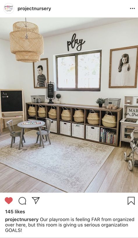 Family Living Room Playroom, Living Room Turned Into Playroom, Modern Rustic Playroom, Daycare Living Room Ideas, Playroom Modern Farmhouse, Country Playroom, Kid Area In Living Room, Sitting Room Playroom Combo, Farmhouse Kids Playroom