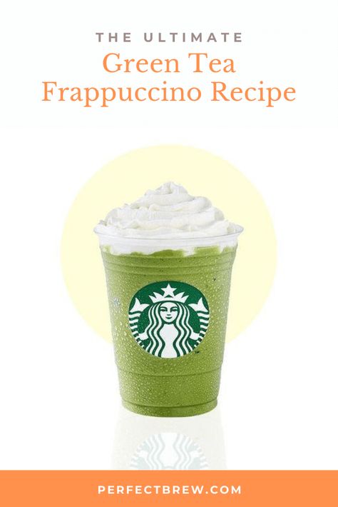 Green Tea Frappuccino (Starbucks Copycat Recipe) | Perfect Brew Starbucks Green Tea Frappuccino, Green Tea Frappuccino, Matcha Frappuccino, Starbucks Green Tea, Drinks At Starbucks, Matcha Drinks, Frappuccino Starbucks, Amazing Drinks, Starbucks Matcha