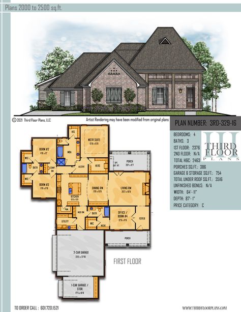 $700.00 House Plans 9 sets House Plans With Keeping Room, Acadian Cottage, Garage With Storage, Large Front Porch, Large Porch, Master Suite Bedroom, House Plans Ideas, Porch Flooring, Charming House