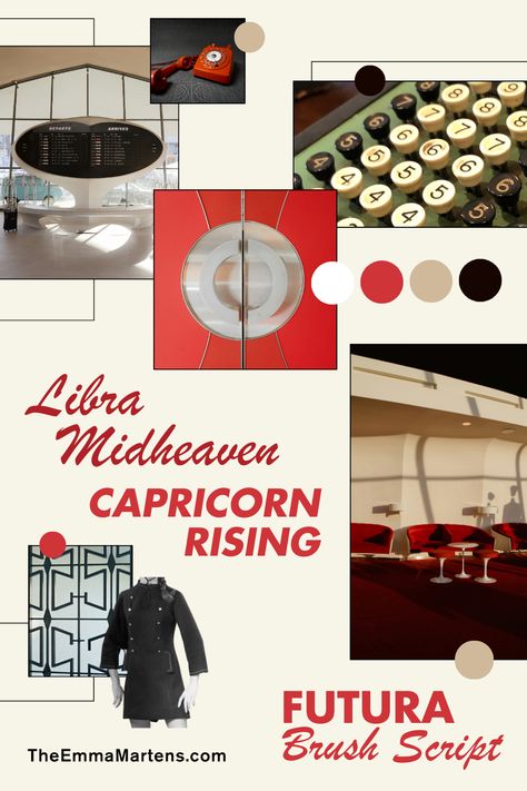 The balance between aesthetically pleasing (Libra’s primary focus) and practical (Capricorn’s mission) is always at play for a brand that has this signature Rising/Midheaven combination. Read more about this aesthetic on the blog. Libra Midheaven Aesthetic, Libra Midheaven, Capricorn Rising, Big Magic, Brush Script, The Balance, Aesthetically Pleasing, Astrology, Mood Board