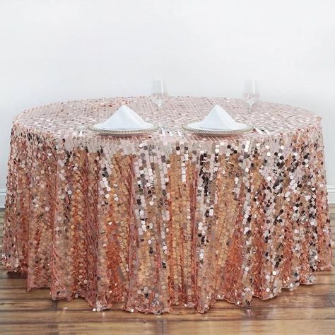 $59.99 | Big, bold, and aah so beautiful! Our big payette sequin tablecloths are the epitome of style and sparkle. For those spotlight moments that call for an extra dose of glitz and glam, we present our extravagant large Payette sequin tablecloths that will exude surreal festive sheen all around. These deluxe tablecloths feature large, round metallic Payette sequins stitched intricately atop mesh fabric from one point, creating a majestic cascading appearance of sparkling gleam. Champagne Sequin Tablecloth, Sequin Tablecloth Wedding, Gold Sequin Tablecloth, 120 Round Tablecloth, Gold Tablecloth, Sequin Tablecloth, Sequin Table, Bridal Table, Rose Gold Sequin