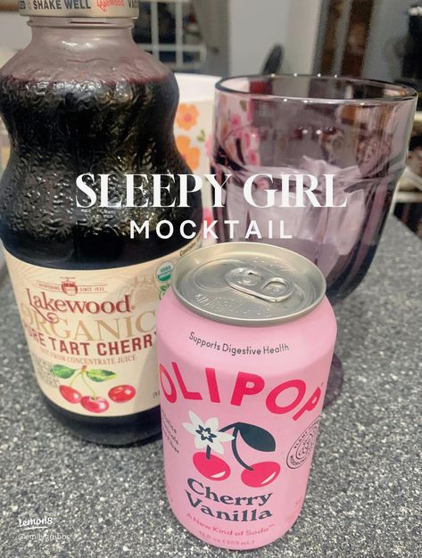 Emily Grubbs shares her delightful Sleepy Girl Mocktail, a refreshing non-alcoholic drink perfect for winding down. Check out her Lemon8 gallery for more inspiration. Sleepy Girl Mocktail, Sleepy Girl Mocktail Recipe, Sleepy Mocktails, Mocktail Inspiration, Healthy Mocktail, Cherry Drink, Virgin Drinks, Healing Era, Sleepy Girl