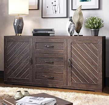 I just ordered this Sideboard, Console Table Or Buffet with Three Drawers & Four Shelves, Space Saving Media Storage Cabinet, Holds Up to 70lbs - 60 Inch - Hilo (Espresso) for my entry. I can't wait to see it! What great reviews! Farmhouse Sideboard Decor, Cottage Sideboard, Farmhouse Buffet Table, Modern Farmhouse Sideboard, Havenly Dining Room, Console Table With Storage, Media Storage Cabinet, Rustic Sideboard, Sideboard Decor