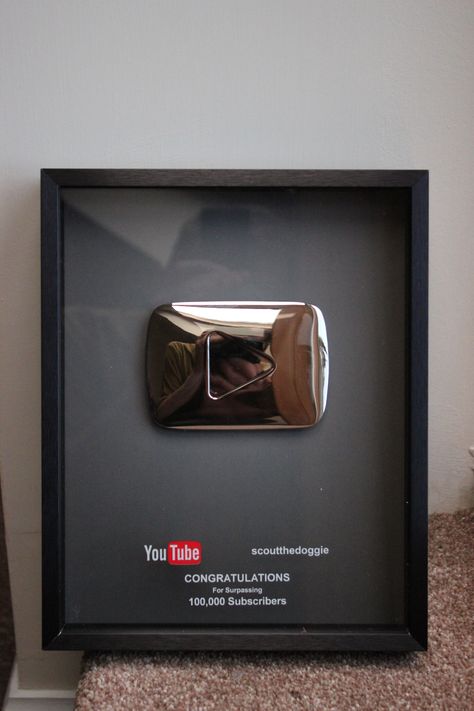 My YouTube award for having over 100,000 confirmed subscribers.  I actually have over 400,000 on one channel and another 75,000 on another channel.  About 18 months ago, YouTube started checking the accounts of big YouTubers, because many had bought subscribers & views. Some of the biggest names in music, sports etc had done so.   At least YouTube are working on this problem.  But it continues at Facebook & Twitter. 100k Subscribers Youtube Plaque, Youtube Plaque, Youtube Award, Jay Johar Photo, Youtube Event, Escape Room Puzzles, Youtube Account, Manifesting Vision Board, Exam Quotes