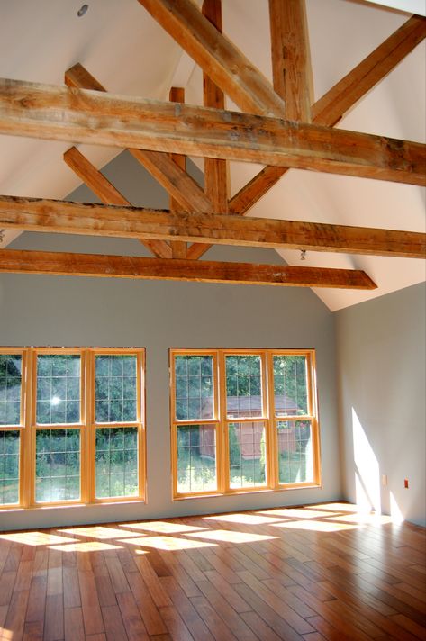 Natural beams, cathedral ceiling Beams Cathedral Ceiling, Beam Ideas, Cathedral Ceilings, Cathedral Ceiling, Beams, House Ideas, Amber, Cable, Ceiling