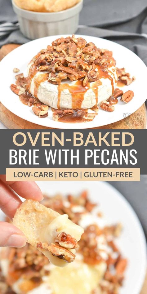 Baked Brie Cheese Recipes Appetizers, Brie Cheese Dessert Recipes, Keto Baked Brie Recipes, Brie Cheese And Crackers, Keto Brie Appetizer, How To Cook Brie Cheese, Brie Cheese Appetizer Recipes, Gluten Free Brie Appetizer, Cooked Brie Cheese