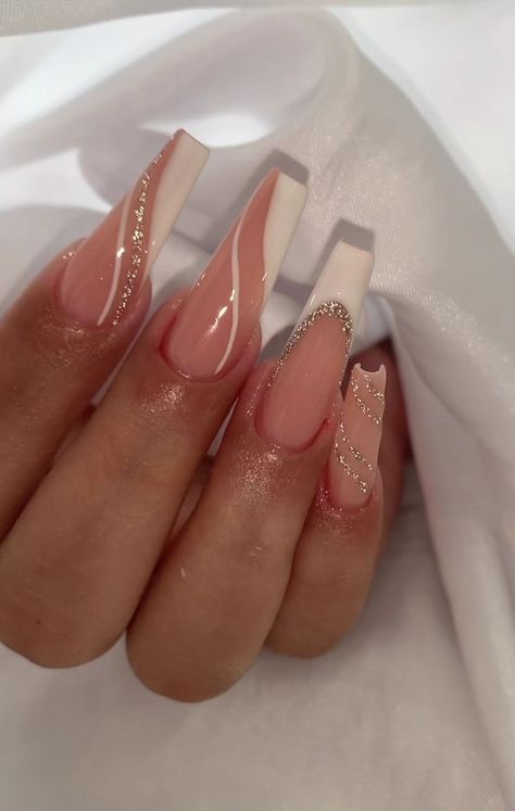 Summer Acrylic Nails Elegant, Acrylic Nail Inspo 2023, Ballerina Nails Designs Ideas, Ballerina Nails Designs, Nails Ballerina, Tattoos Geometric, White Acrylic Nails, Acrylic Nails Coffin Pink, Long Square Acrylic Nails