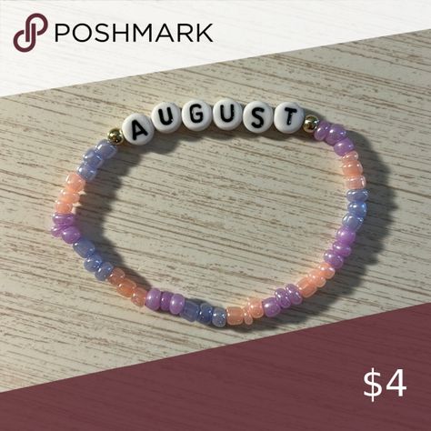 August Taylor swift beaded friendship bracelet August Friendship Bracelet, August Bracelet Taylor Swift, August Taylor Swift, Concert Bracelets, Taylor Swift Accessories, Taylor Swift Friendship Bracelet, Taylor Swift Jewelry, Swift Bracelet, Taylor Swift Cat