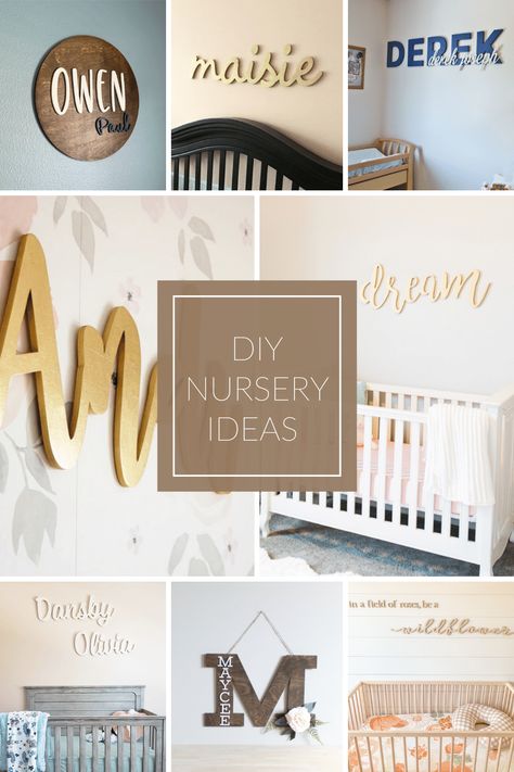 These nursery ideas will be sure to leave you filled with inspiration and ready to tackle decorating that special room in your home. | CraftCuts.com Oliver Nursery, Name Sign Diy, Diy Nursery Ideas, Wooden Nursery, Boy Monogram, Wood Monogram, Wooden Monogram, Nursery Boy, Wood Name Sign