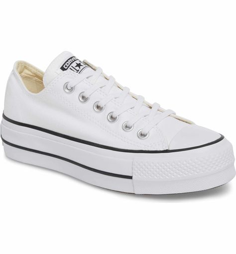 Main Image - Converse Chuck Taylor® All Star® Platform Sneaker (Women) Minimalist Travel Wardrobe, Chunky White Sneakers, Elegant Sneakers, All Star Platform, Converse Platform, Platform Converse, White Converse, Fashion Wishlist, Travel Wardrobe