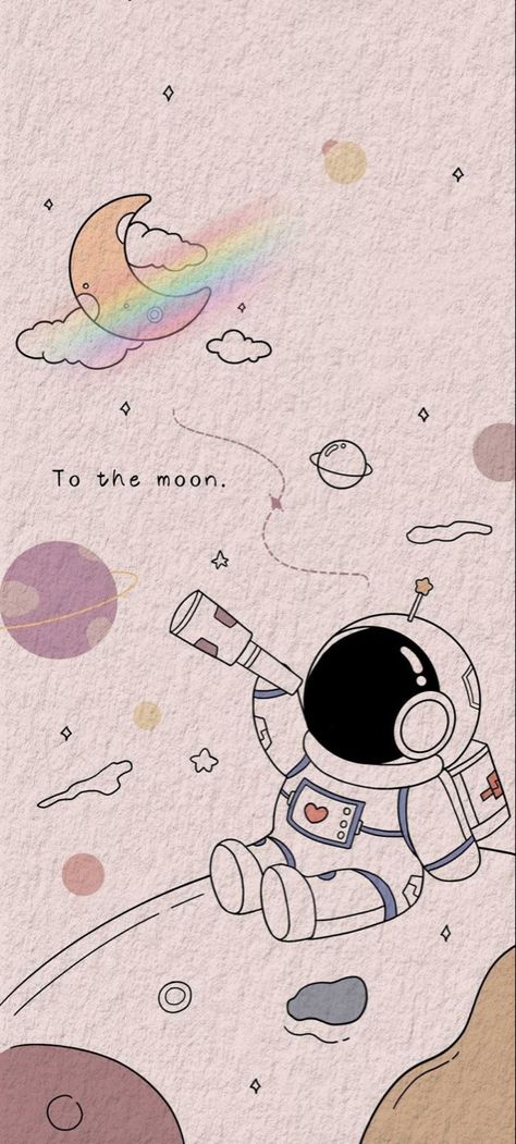 Wallpaper Cantik Iphone, Astronaut Wallpaper, Iphone Wallpaper Kawaii, Wallpaper Iphone Neon, Cute Galaxy Wallpaper, Wallpaper Doodle, Cute Pastel Wallpaper, Cute Emoji Wallpaper, Cartoon Wallpaper Iphone