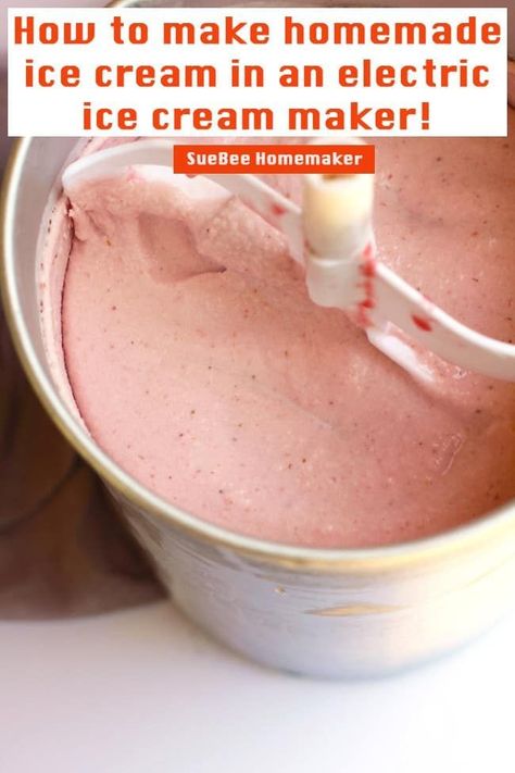 Homemade Strawberry Ice Cream Maker, Homemade Strawberry Ice Cream Recipes Machine, Ice Cream Mixer Recipes, Crux Ice Cream Recipes, Freezer Ice Cream Recipes, Ice Cream Maker Recipes Strawberry, Old Fashion Ice Cream Maker Recipes, No Egg Ice Cream Maker Recipes, Ice Cream With Ice Cream Maker