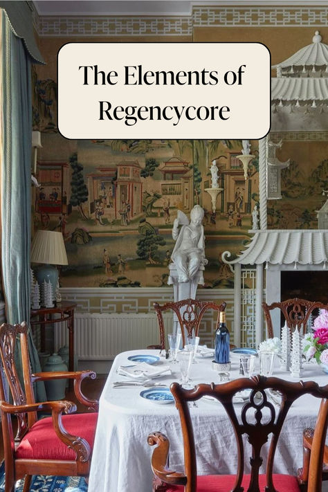 You needn’t be a fan of Bridgerton to love Regencycore. If you do watch Bridgerton, though, you already know what Regency style is all about: elegance and opulence. Let's find out more! Regencycore Decor, Regency Style House, Regency Style Interior, Classicism Interior, Regency Interior Design, Regency Interior, Bridgerton Aesthetic, Bridgerton Inspired, A Style