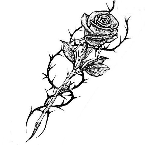 Rose With Thorns Tattoo, Rose Vine Tattoos, Dark Roses Tattoo, Pisces Tattoo Designs, Thorn Tattoo, Small Dragon Tattoos, Rose Tattoos For Men, Bull Tattoos, Cool Chest Tattoos